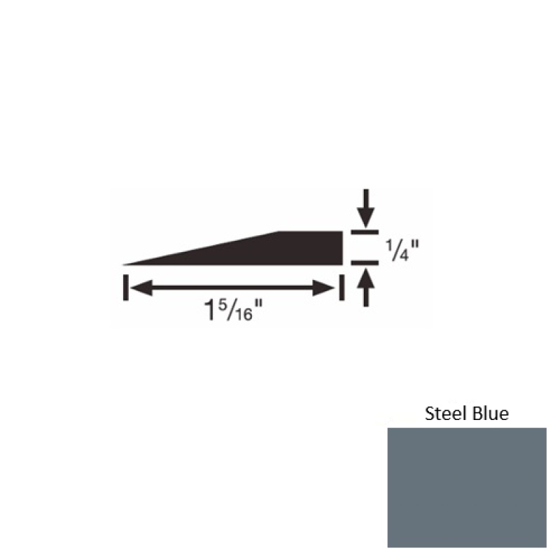 Solid 24 Steel Blue Rubber Reducer Strip