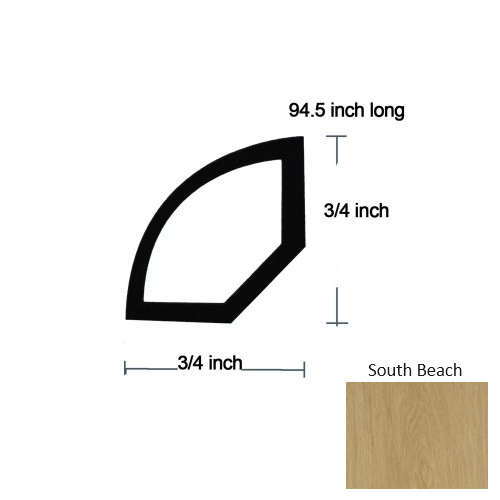 94.5" Quarter Round Embossed Trim