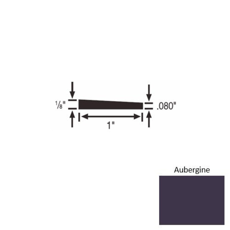 Solid 59 Aubergine Rubber Reducer Strip - 1" X 9 Ft (108") X 1/8"