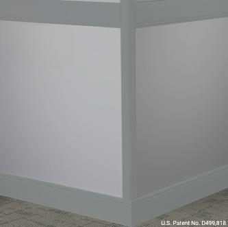 Johnsonite Cool Metal Rubber Moulding / Trim 4" X 8 Ft (96") X 3/8" Millwork Rampart Chair Rail - Millwork Rampart Chair Rail