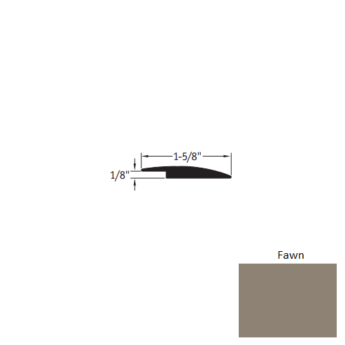 Johnsonite Fawn Vinyl Moulding / Trim - 1 5/8" X 35 Ft (420") X 1/8" Reducer - Reducer