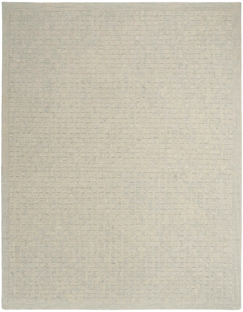 Pure Grids Light Blue Pgr01 Wool Contemporary Area Rug - 5 Ft X 7 Ft - Light Blue