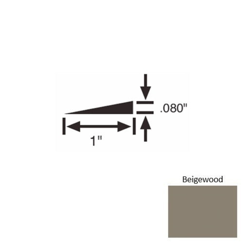 Solid 21 Beigewood Rubber Reducer Strip - 1" X 9 Ft (108") X 0.080"