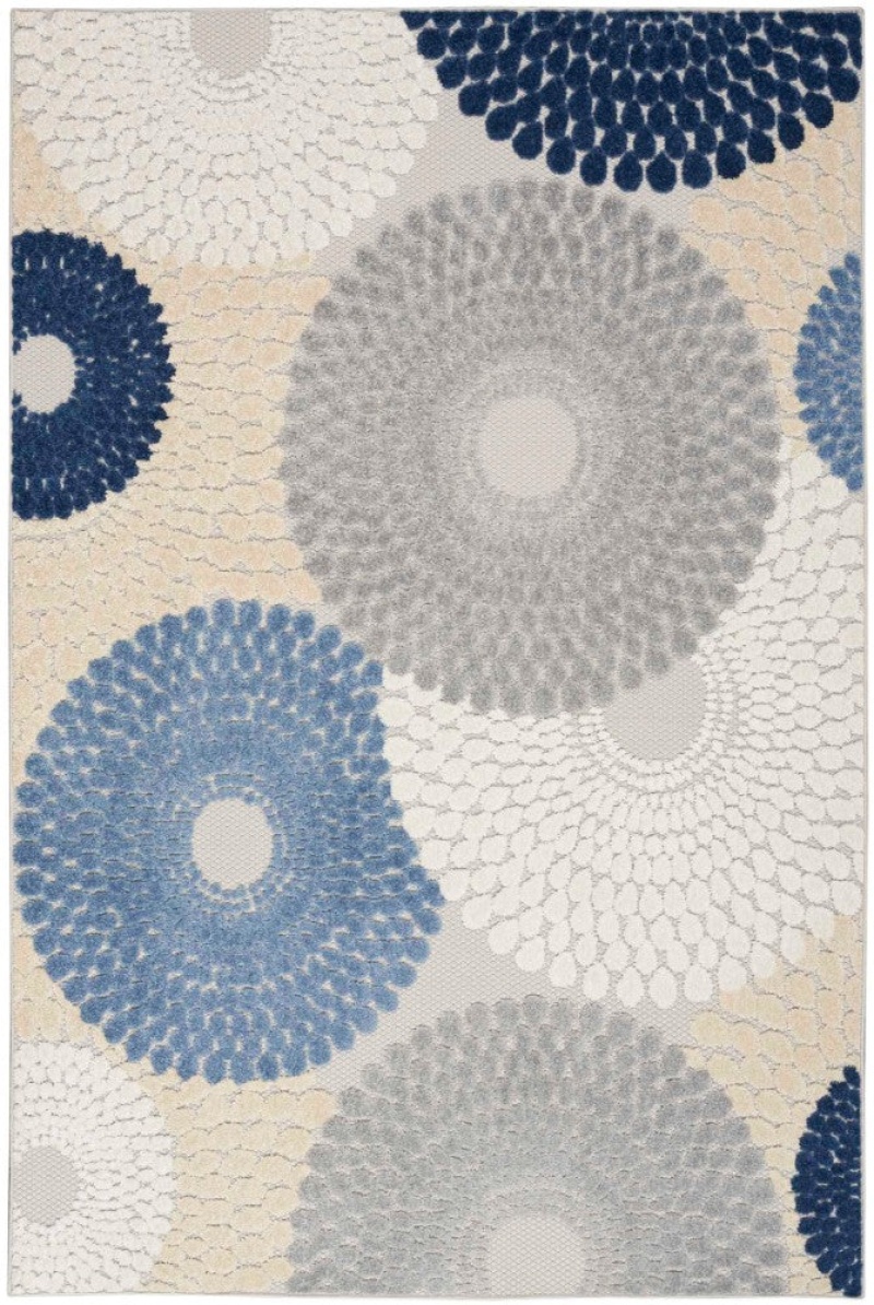 Aloha Blue Grey Alh29 Polypropylene & Polyester Contemporary Area Rug - 3 Ft X 4 Ft - Blue Grey