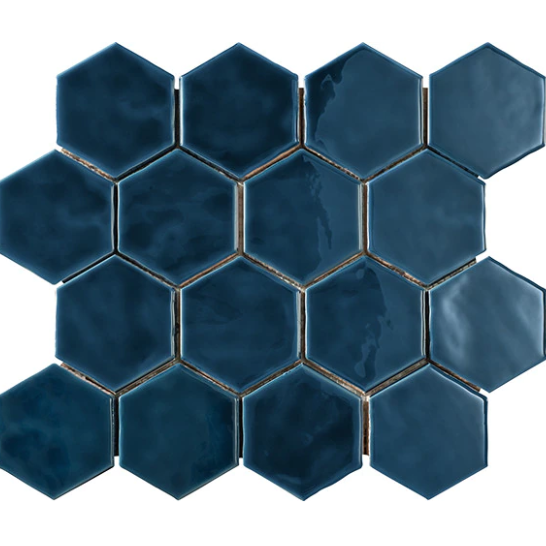 Artistic Reflections Twilight Ceramic Mosaic - 3" Hexagon - Glossy