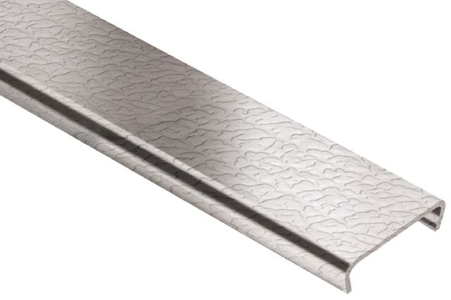 Designline Border Metal Tile Edging Trim - Leather Textured Stainless Steel - 1/4" X 98 1/2"