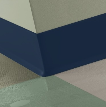 Johnsonite Blue Intensity Rubber Traditional Duracove Thermoplastic Wall Base - 4.5" X 48" X 1/8" Toe