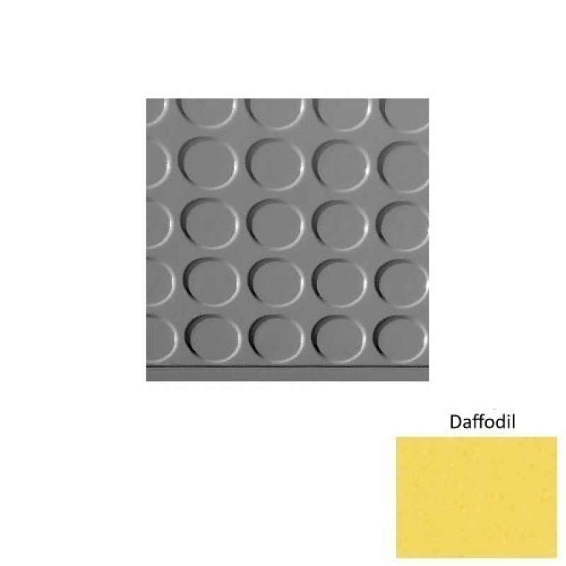 Symmetry 97 Daffodil Vantage Raised Circular Rubber (Sq) With Galley Red Abrasive Strip Stair Tread With Dupont Kevlar - Textured