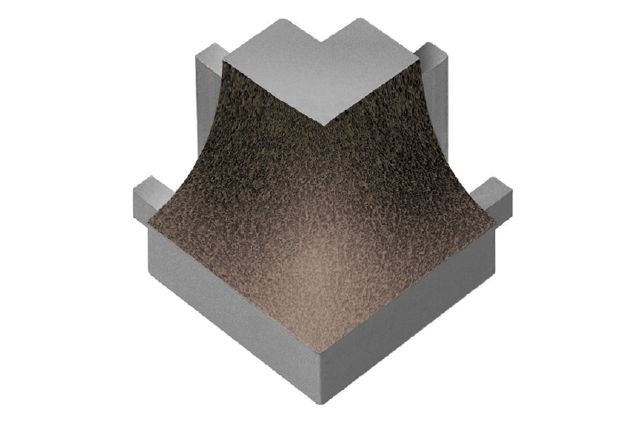 Dilex Ahk 90 Degree Square Outside Corner Metal Tile Edging Trim - Bronze Textured Color Coated Aluminum - 1/2" X 1"