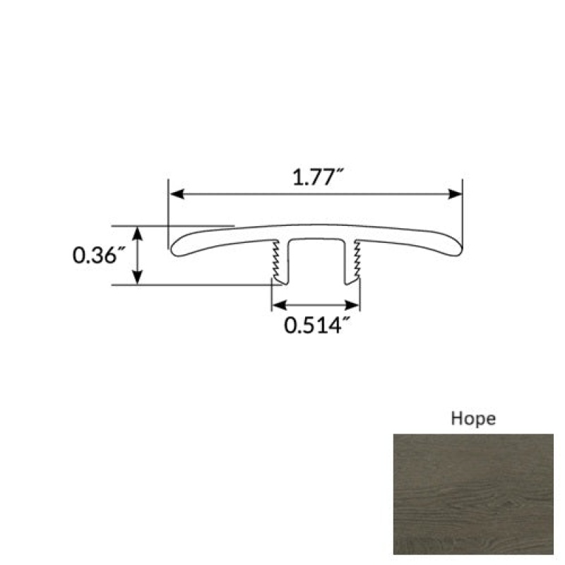 Diamond Hope Luxury Vinyl Moulding / Trim - 94" T Molding - Commercial Ceramic Bead Uv Coating