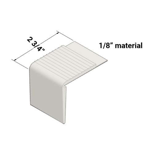 Johnsonite Icicle Vinyl Square Stair Nose 2 1/16" x 12 Ft