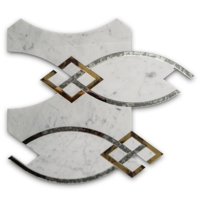Cadena Water Jet Marble Mosaic - Cadena - Polished
