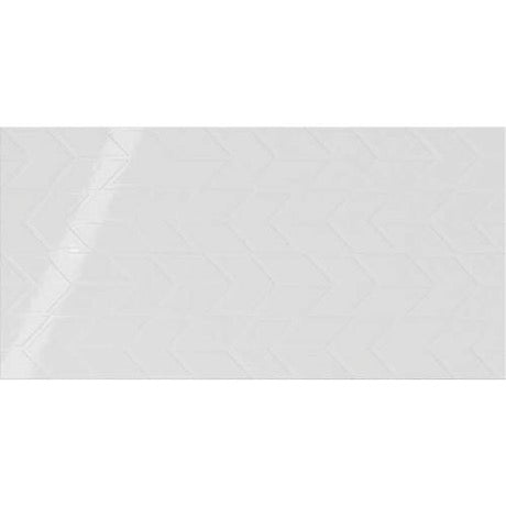 Showscape Stylish White Chevron Pattern Ceramic Tile