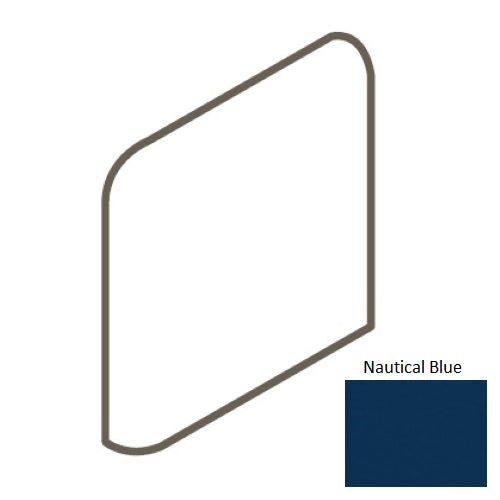Keystones Unglazed Mosaic Nautical Blue Porcelain Floor & Wall Trim - 2" X 2" Bullnose Outcorner - Matte