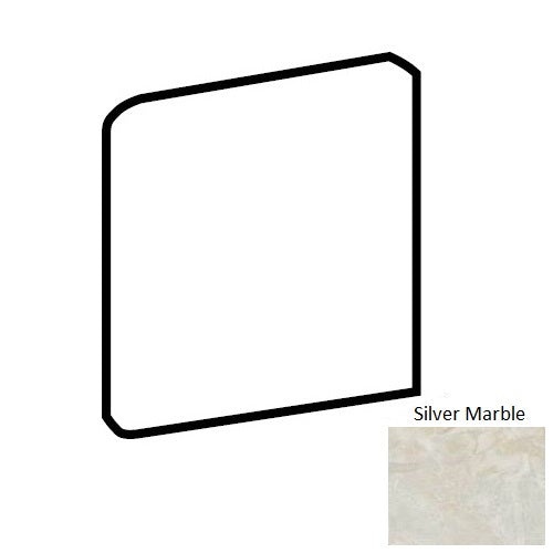 Mirasol Silver Marble Ceramic Wall Trim 3" X 3" Bullnose - Glossy