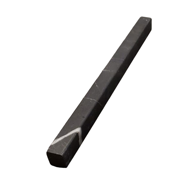 Nero Marquina Marble Liner - 3/4" X 12" Modern Pencil - Honed