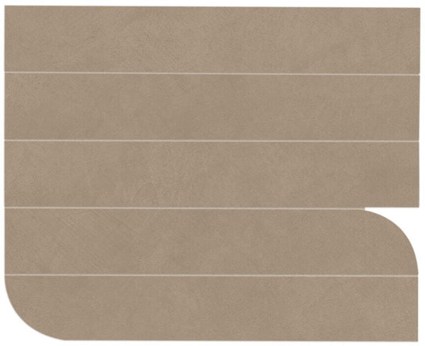 B Natural Ecru Piano Ceramic Mosaic, 16" x 20", Matte