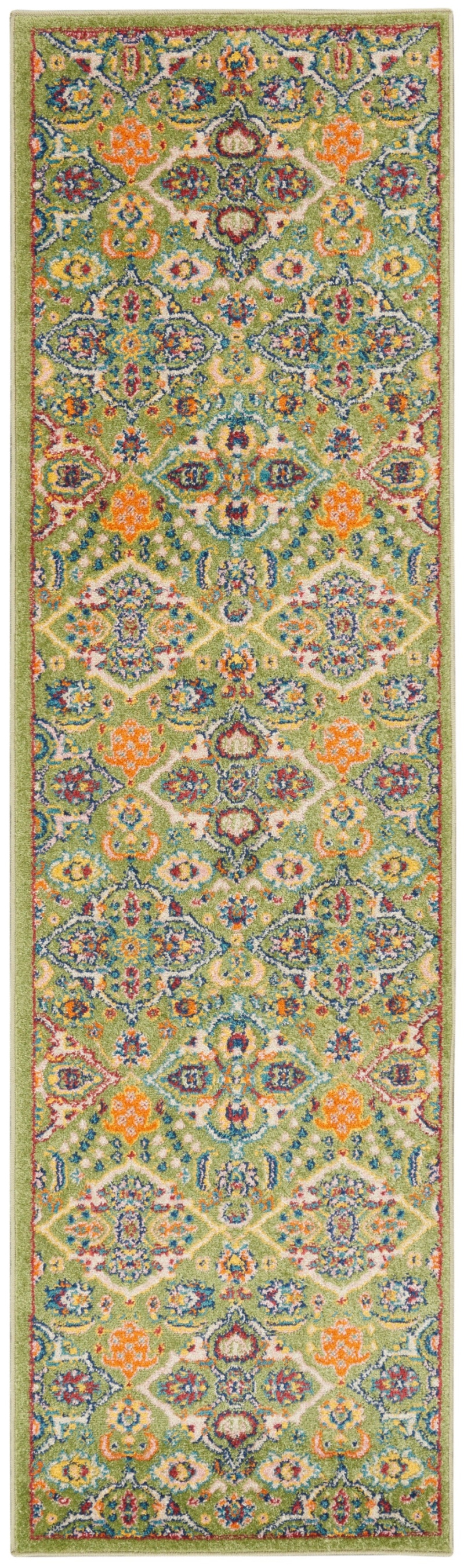 Allur Sage Ivory Polypropylene Bohemian Area Rug – 12 Ft Runner