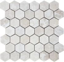 Pietra Antica Antique Stones Chateaux Natural Stone Mosaic - 2" Hexagon - Brushed