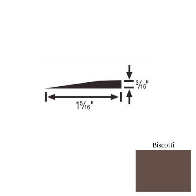 Solid 23 Biscotti Rubber Reducer Strip - 1 5/16" X 9 Ft (108") X 3/16"