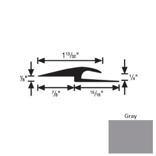 Flextones Gray Vinyl Tile and Carpet Joiner