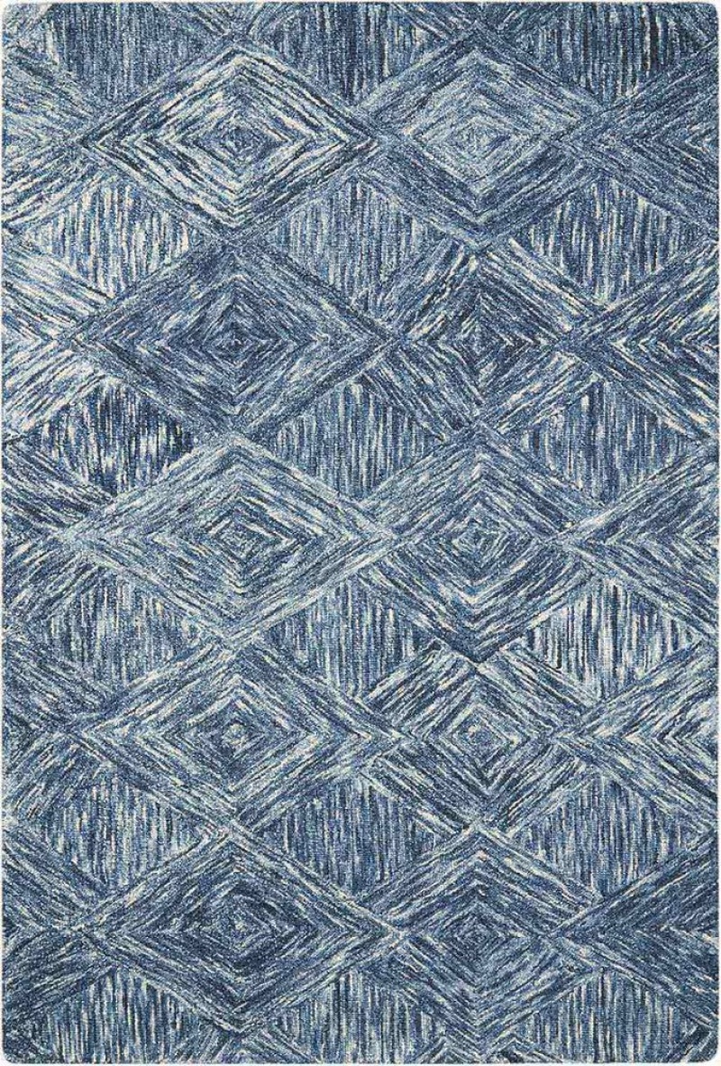 Interlock Denim Itl01 Wool Contemporary Area Rug - 4 Ft X 6 Ft - Denim