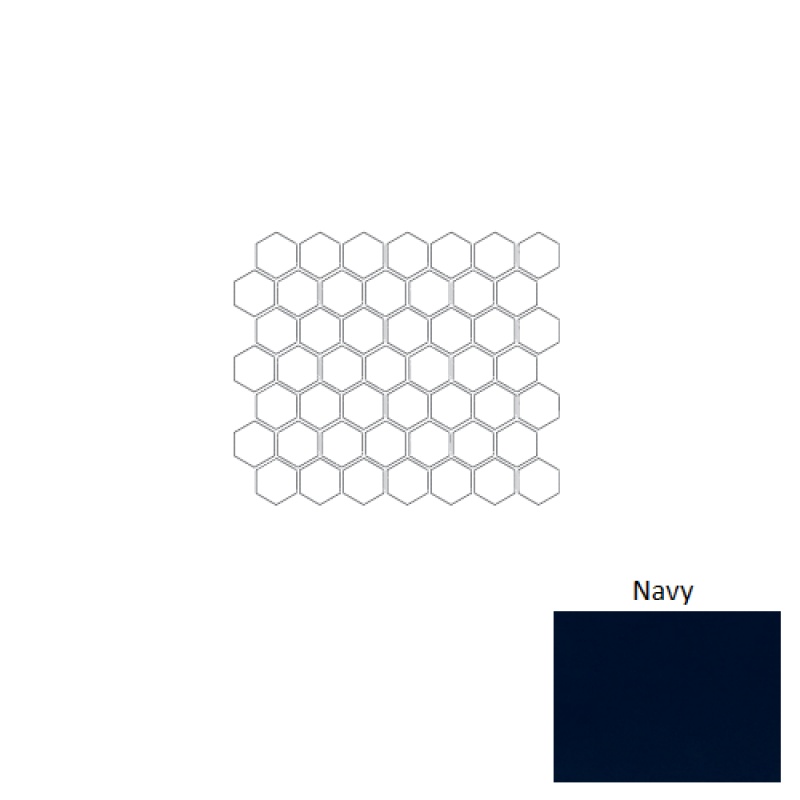 Color Story Mosaic Navy Ceramic Mosaic - 1 1/2" Hexagon - Glossy