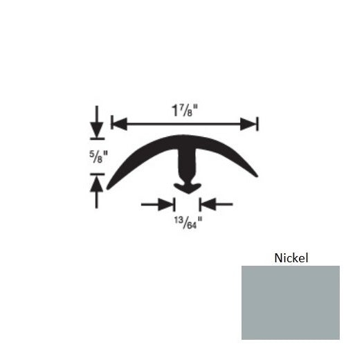 Flextones Nickel Vinyl 164 Snap Down Super Edge - 1 7/8" X 12 Ft - Thermoplastic