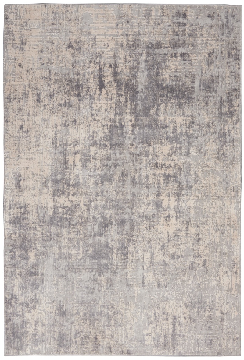 Rustic Textures Ivory / Silver Polypropylene Area Rug
