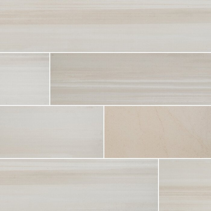 Water Color Bianco Porcelain Tile - Matte - 12" X 24"
