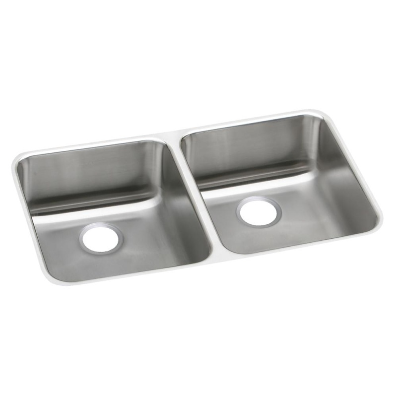 Eluhad321645 Lustertone Classic Stainless Steel Undermount Double Bowl Kitchen Sink - 31 3/4" X 16 1/2" X 4 3/8" - Stainless Steel