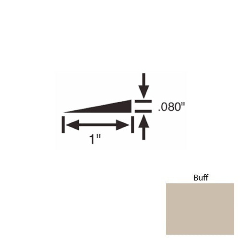 Solid 21 Buff Rubber Reducer Strip – 1" x 9 ft (108") x 0.080"