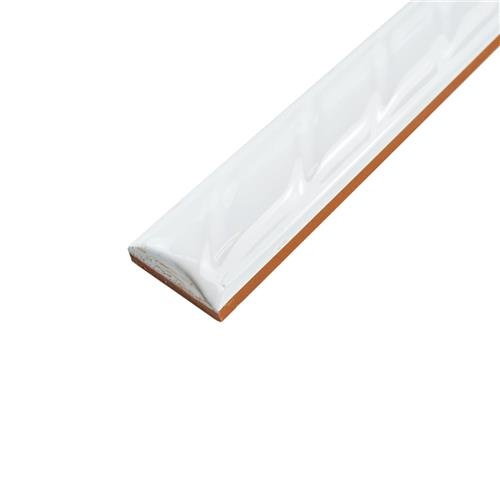 White Rope Ceramic Wall Trim, 1" x 9 3/4" Pencil, Glazed
