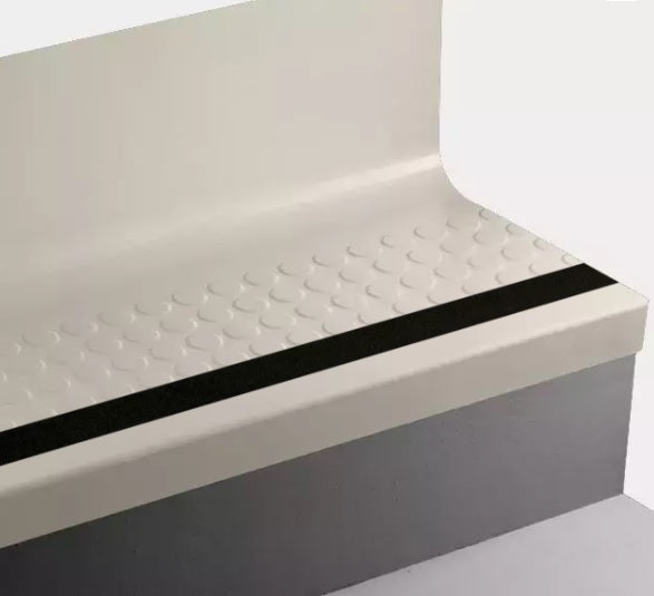 Johnsonite Bone White Raised Round Rubber Stair Tread with Riser
