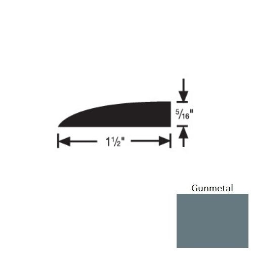 Flextones Gunmetal Vinyl 177B Carpet Edge Reducer - 1 1/2" X 12 Ft - Thermoplastic