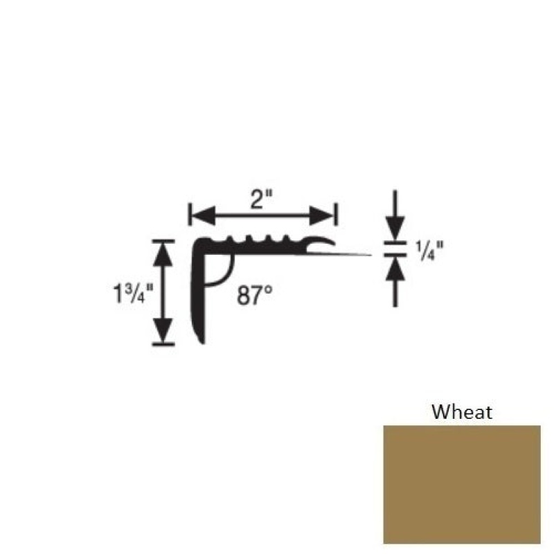 Flextones Wheat Vinyl 171 Carpet Stair Nosing - 2" X 12 Ft - Thermoplastic