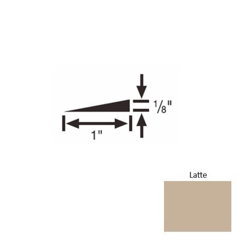 Solid 22 Latte Rubber Reducer Strip - 1" X 9 Ft (108") X 1/8"