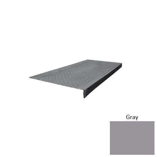 Flextones Gray Type 600 Distinct Designs Rubber - 12" X 72" Stair Tread - Diamond Profile Design