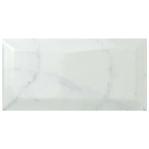 Classico Carrara Metro Ceramic Tile - Glossy