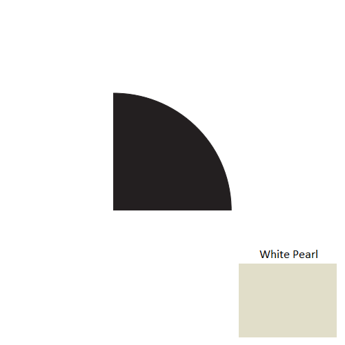 Johnsonite White Pearl Rubber Moulding / Trim - 3/4" X 8 Ft (96") X 3/4" Millwork Quarter Round - Millwork Quarter Round