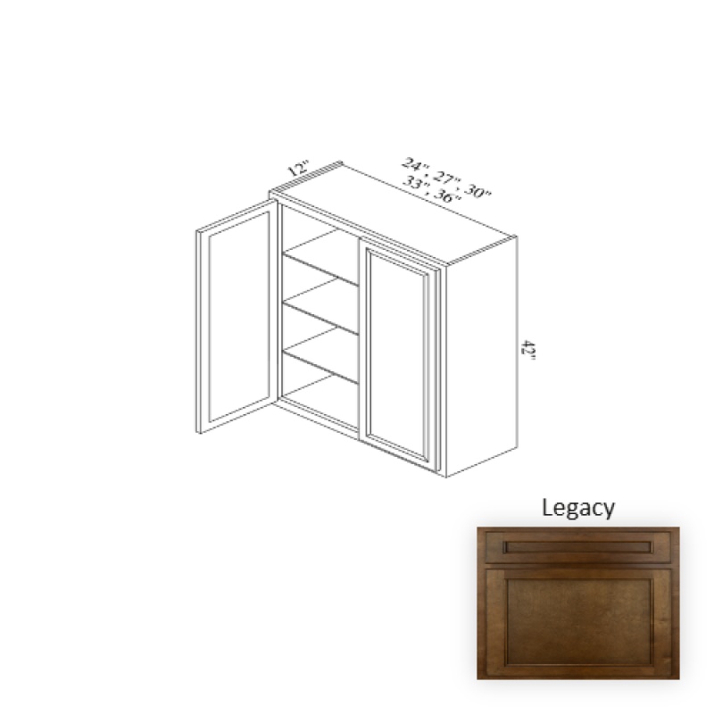 Legacy Wood Kitchen Wall Cabinet 24" x 42" x 12"