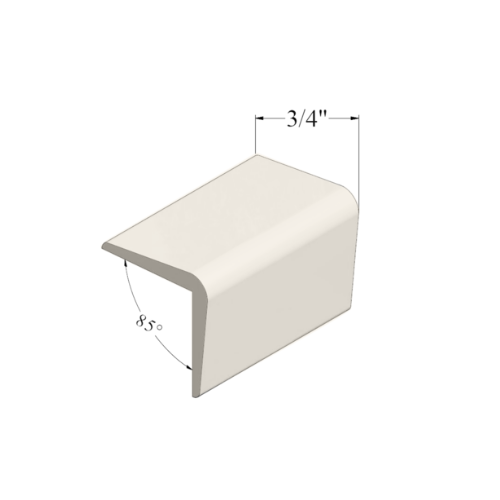 Johnsonite Snow White Vinyl Moulding / Trim 3/4" X 3/4" X 48" Corner