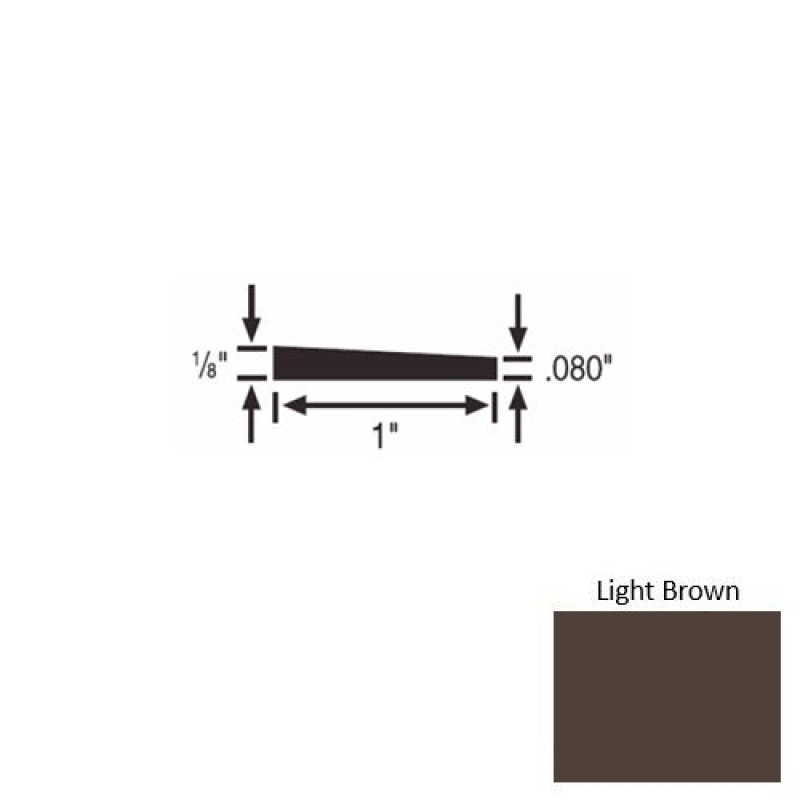 Roppe Solid 59 Light Brown Rubber Reducer Strip