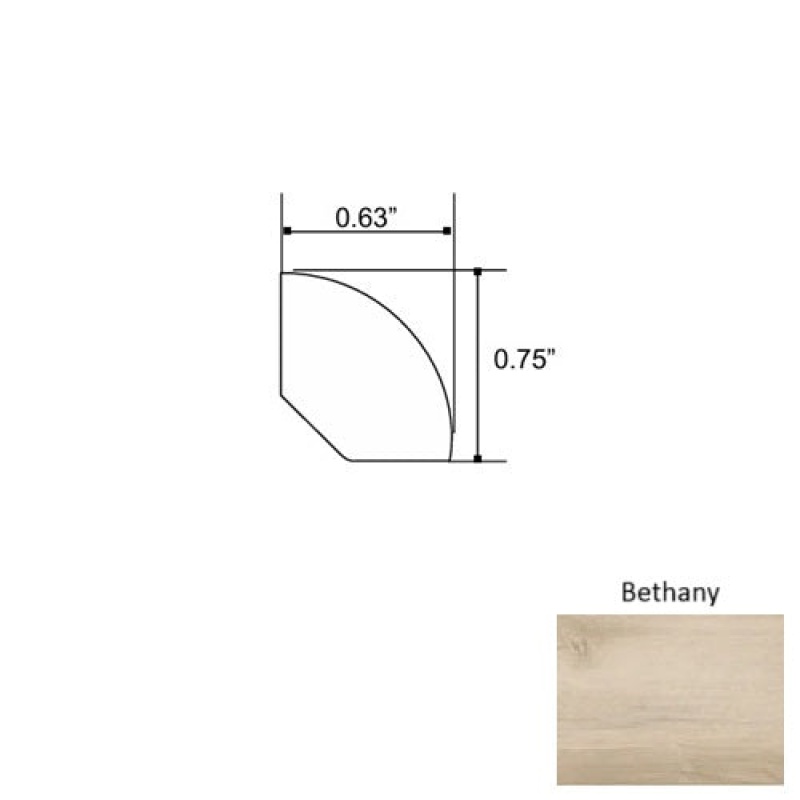 Seaside Bethany Laminate Wood Moulding / Trim - 94" Quarter Round - Embossed