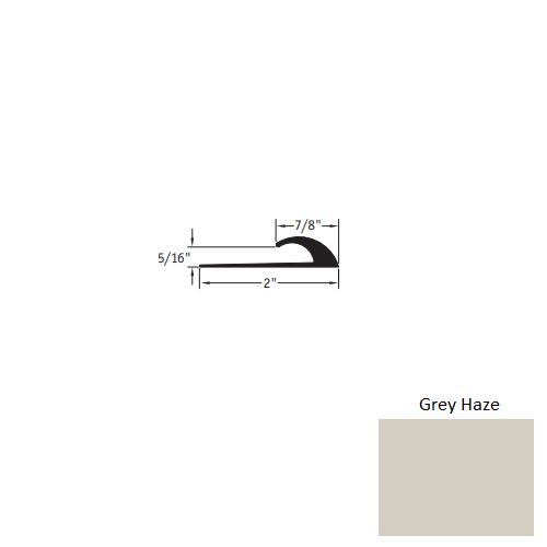 Johnsonite Grey Haze Vinyl Moulding / Trim - 7/8" X 12 Ft (144") X 5/16" Edge Guard - Edge Guard
