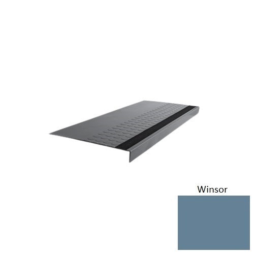 Flextones Winsor Type 776 With Flush Ribbed / Smooth Insert Distinct Designs Rubber - 12" X 72" Stair Tread - Rgt Radial Ii Raised Disc Design