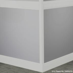 Johnsonite Vapor Grey Rubber Moulding / Trim 4" X 8 Ft (96") X 3/8" Millwork Rampart Chair Rail - Millwork Rampart Chair Rail