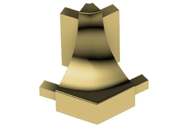 Dilex Ahk 135 Degree Outside Corner Metal Tile Edging Trim - Polished Brass Anodized Aluminum - 1/2" X 1"