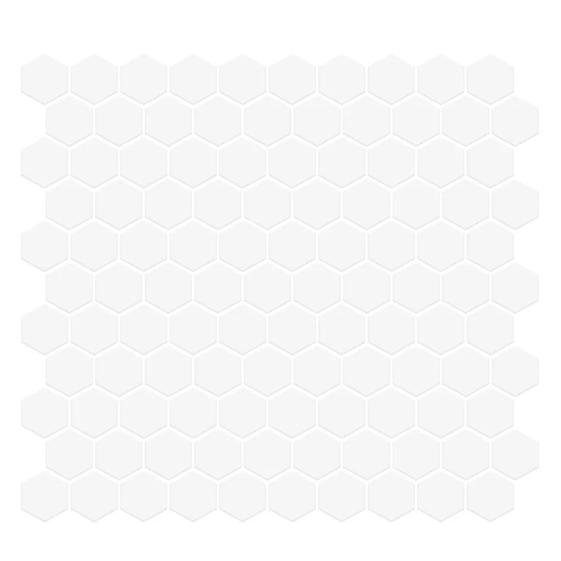 Vintage Studio Crescent White Porcelain Mosaic - 1" Hexagon