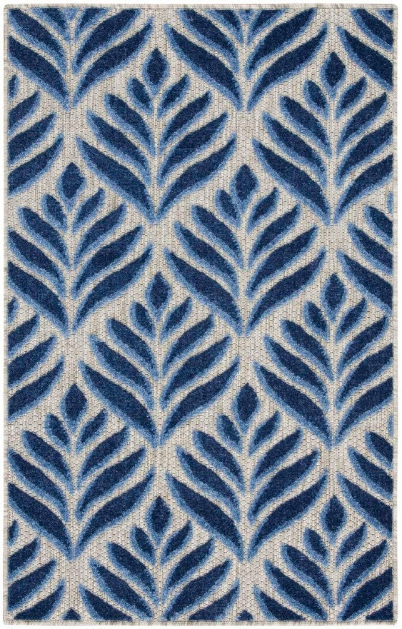 Aloha Blue Alh35 Polypropylene & Polyester Contemporary Area Rug - 8 Ft X 11 Ft - Blue